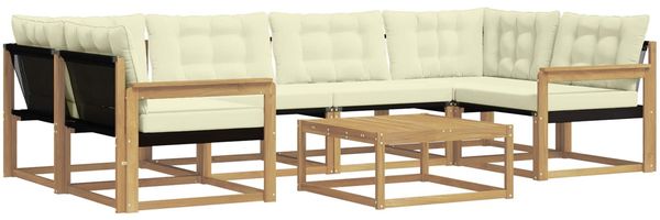 vidaXL Outdoor-Sofagarnitur 7 pcs Weiß und Creme 79 x 79 x 37 cm 3388460 Bild 2