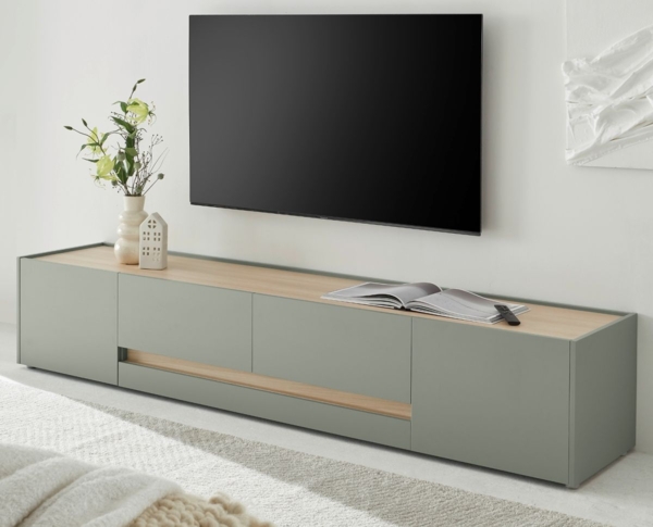 TV-Lowboard Center in Salbei und Eiche 223 cm