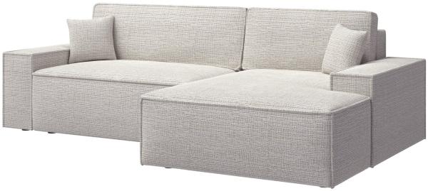 Selsey Farese New - Ecksofa mit Schlaffunktion, Chenille-Bezug in Grau-Beige, rechtsseitig