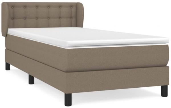 Boxspringbett mit Matratze Taupe 80x200 cm Stoff (Farbe: Taupe)