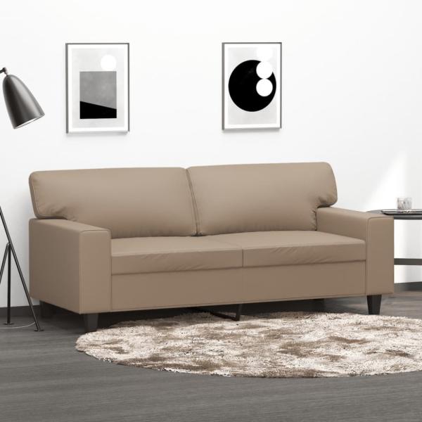 vidaXL 2-Sitzer-Sofa Cappuccino-Braun 140 cm Kunstleder 359421