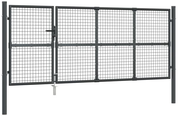 vidaXL Maschen-Gartentor Anthrazit 350x125 cm Verzinkter Stahl 154543 Bild 2