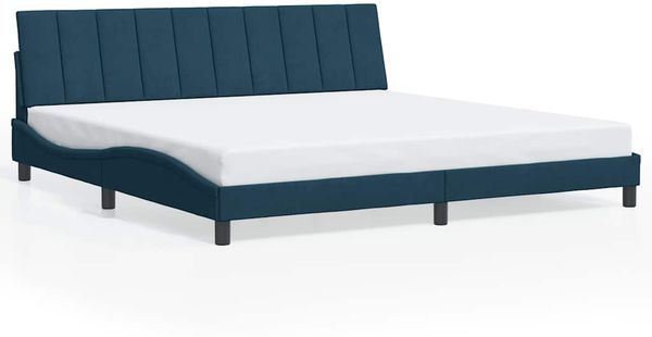 Doppelbett, Bettgestell Modernen ohne Matratze Blau 200x200 cm Samt d1856e
