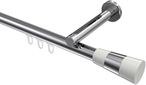Innenlauf-Gardinenstangen-Set Siteno Tanara 100 cm, 1-läufig, 20 mm Ø Chrom