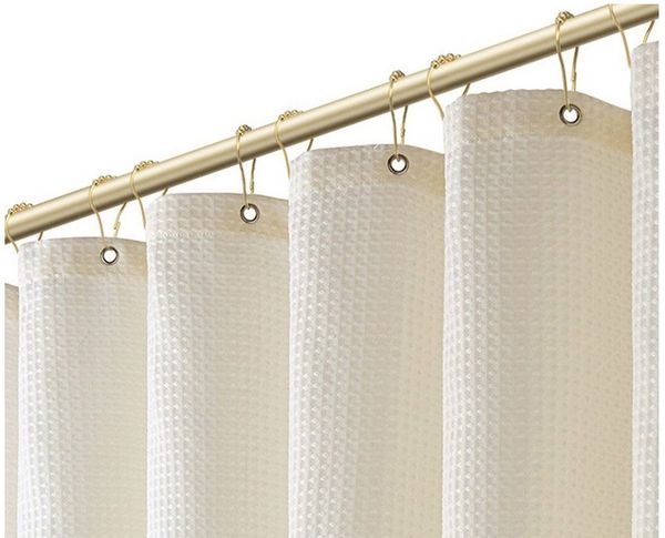 OKWISH Duschvorhang Badezimmer Vorhang Badewannenvorhang Dusche Breite 180 cm (180x180 cm Wasserabweisend Anti-schimmel Waschbar 12 Duschvorhangringe, Vorhänge aus Stoff), für Badezimmer Haus Hotel Wohnung Wohnmobil Wohnheim
