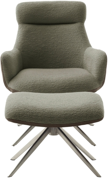 PELION Loungesessel inkl. Hocker - Anthrazit / Schwarz matt lackiert Bild 13