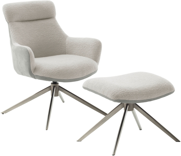 PELION Loungesessel inkl. Hocker - Anthrazit / Schwarz matt lackiert Bild 16