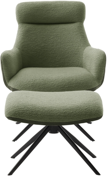 PELION Loungesessel inkl. Hocker - Anthrazit / Schwarz matt lackiert Bild 8