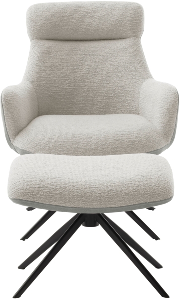 PELION Loungesessel inkl. Hocker - Anthrazit / Schwarz matt lackiert Bild 10