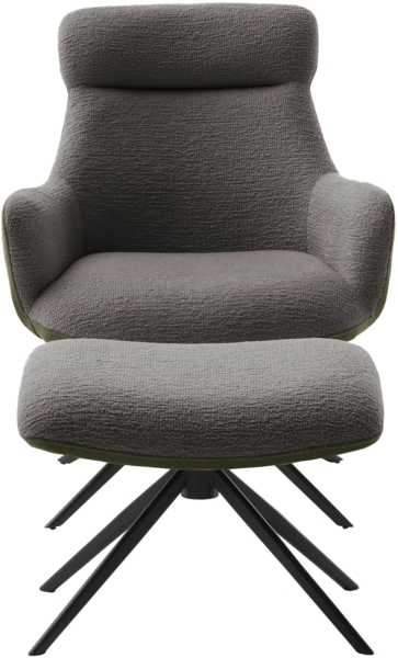 PELION Loungesessel inkl. Hocker - Anthrazit / Schwarz matt lackiert Bild 11