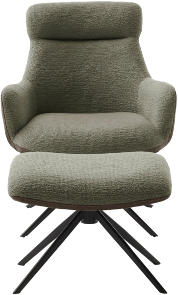 PELION Loungesessel inkl. Hocker - Anthrazit / Schwarz matt lackiert Bild 6