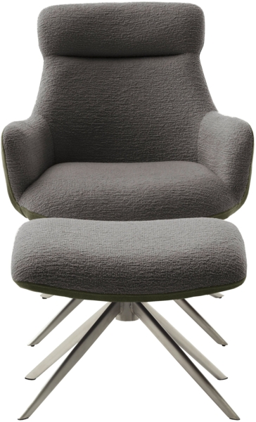 PELION Loungesessel inkl. Hocker - Anthrazit / Schwarz matt lackiert Bild 19