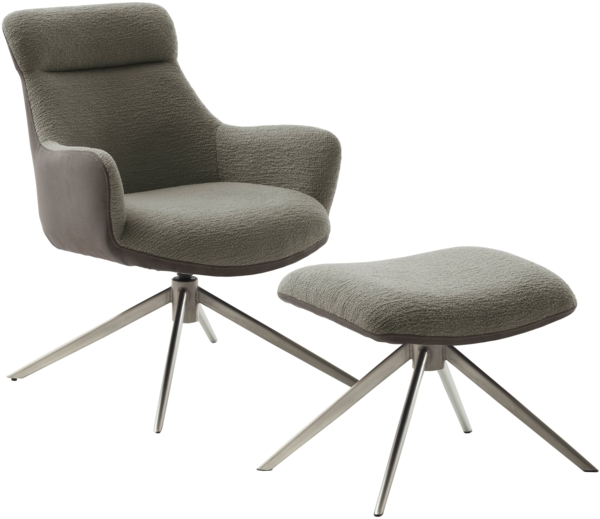 PELION Loungesessel inkl. Hocker - Anthrazit / Schwarz matt lackiert Bild 12