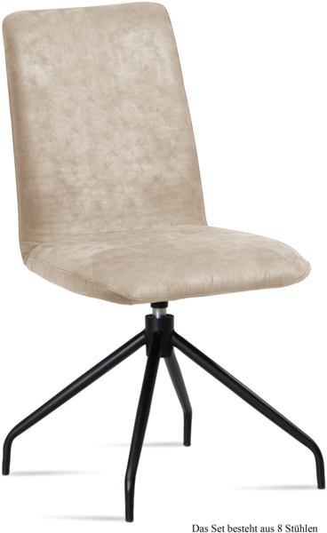 Esszimmerstuhl drehbar (8er-Set) Divona 47x92x60 Schwarz/Natur