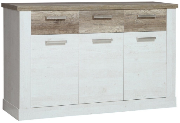 Sideboard Durio 51 Pinie weiß 141 x 91 x 42 cm Anrichte Schrank Wohnzimmer