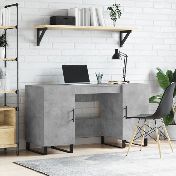 vidaXL Schreibtisch Betongrau 140x50x75 cm Holzwerkstoff 829576