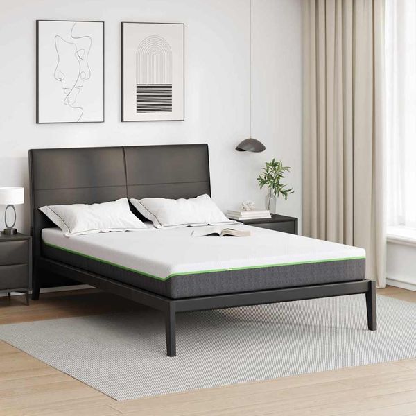 vidaXL Matratze Weiß und Grau 140 x 190 cm Jacquard-Stoff 4106374