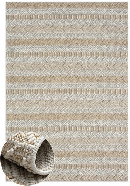 Wohnando Teppich MY-RUG Outdoor-Teppich "Carrie" 150x80 cm, beige, rechteckig, Höhe: 8 mm, im schönem Boho-Stil, Sisal-Optik, weich, für Garten und Balkon