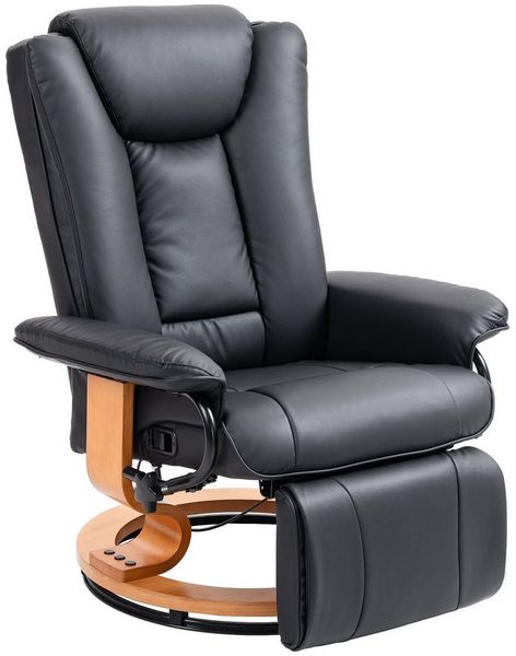 HOMCOM Relaxsessel Modernes Sessel mit Fußstütze (Liegesessel, 1-St, TV-Sessel), für Wohnzimmer, Schlafzimmer, Schwarz