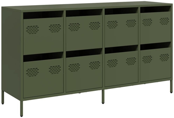vidaXL Sideboard Olivgrün 135x39x73,5 cm Kaltgewalzter Stahl 3307171