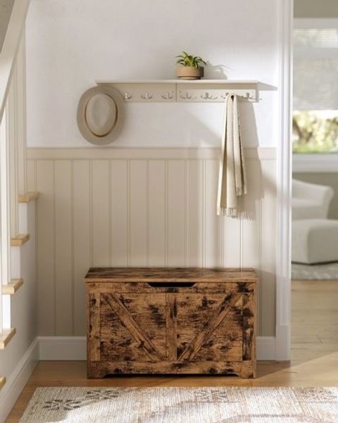 Vasagle Sitztruhe, Holzspanplatte Vintagebraun, 40 x 80 x 46 cm