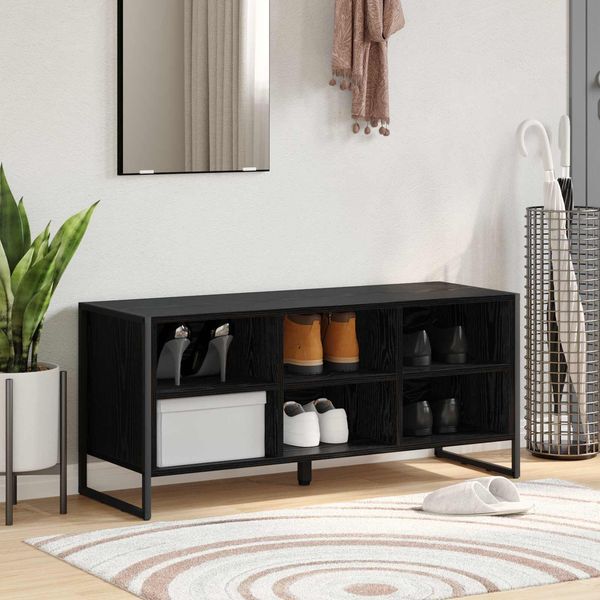 vidaXL Schuhschrank mit Speicher Schwarz Eichen-Optik 100 x 35 x 44 cm 886450
