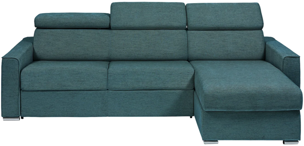 Vente-unique - Ecksofa mit Matratze - Ecke wechselbar - Stoff - Blau - Liegefläche mit Lattenrost mit breiten Latten 160 cm - Matratze 22 cm - Memory Schaum - VIZIR Bild 3