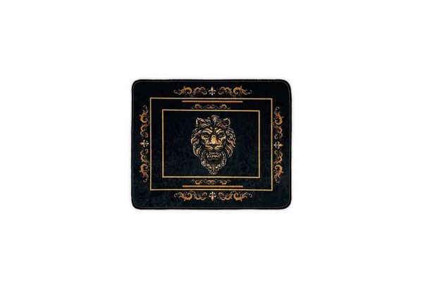 Belle Arti Badematte Luxus Badvorleger Duschvorleger Badteppich Antirutsch schwarz gold, rutschhemmend, fußbodenheizunggeeignet, Polyester, Badematte Set Löwe Amphore Krone, rutschfest, weich, saugstark