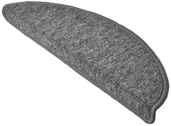 Beautissu Stufenmatte Treppenstufenmatten ProStair, 55x15 cm, 15 Stück, Grau, halbrund, Höhe: 4 mm, Stufenmatten Selbstklebend Innen Treppenmatten Stufenmatte
