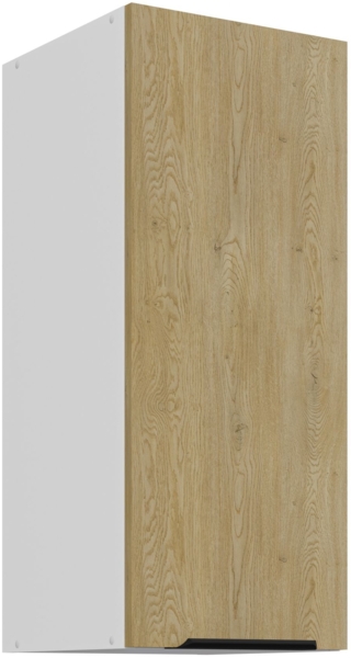 Küchen Hängeschrank 30 cm CREMONA Eiche hell + Weiß matt Küche Küchenzeile Küchenblock Einbauküche