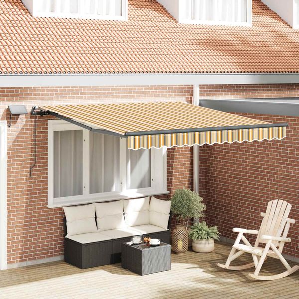 vidaXL Ausziehbare Markise Mehrfarbig 300 x 250 cm Stoff und Aluminium 3330020