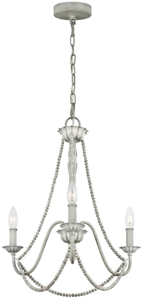 Feiss FE-MARYVILLE3 Kronleuchter Maryville E14 60W Stahl, Holz; grau gewaschen B:48. 3cm Ø48. 3cm dimmbar höhenverstellbar Bild 1