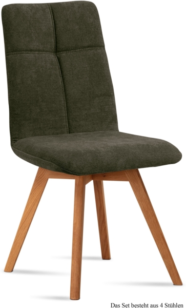 Esszimmerstuhl (4er-Set) Dimut 47x92x60 Eiche geölt/Khaki