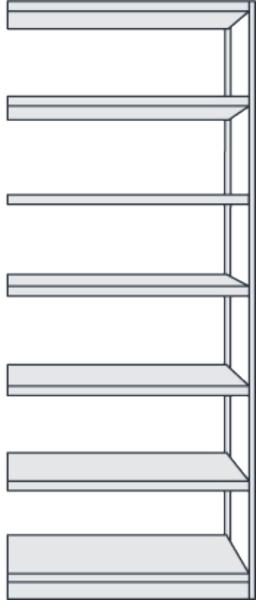 Kerkmann Büroregal Progress 500 Anbauregal BxTxH 75 x 30 x 225 cm 7 Böden l