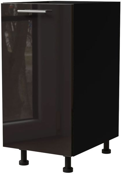 Küchenunterschrank Essen 40x50x82cm Acryl Hochglanz Farbe: schwarz Hochglanz / schwarz (ES-D1D/40)
