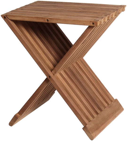 Teakholz Garten-/Beistelltisch - bene living - Fishbone 40 x 30 cm