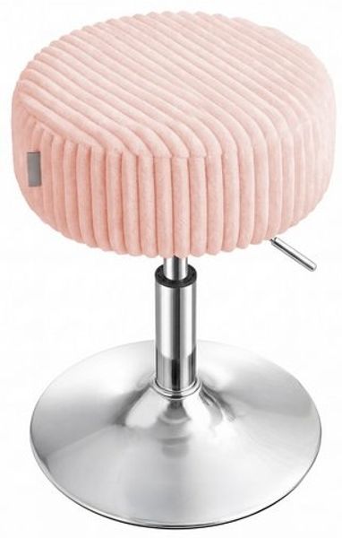 VASAGLE Schminkhocker Höhenverstellbarer Sitzhocker Rund 360° Drehbar ohne Lehne 38,5 x 38,5 x 44-56 cm Rosa