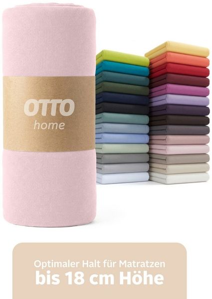 OTTO home Spannbettlaken PHYSALIS in BASIC und PREMIUM Qualität, 100% Baumwolle, Jersey (110 g/m), Gummizug: rundum, (2 Stück), für Matratzen bis 18 cm Höhe, Bettlaken, Spannbetttuch, pflegeleicht