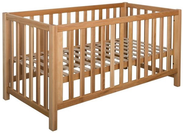 Bubema 'Nils' Babybett, umbaubar/ Sofa, Buche massiv, 60x120 cm, Natur