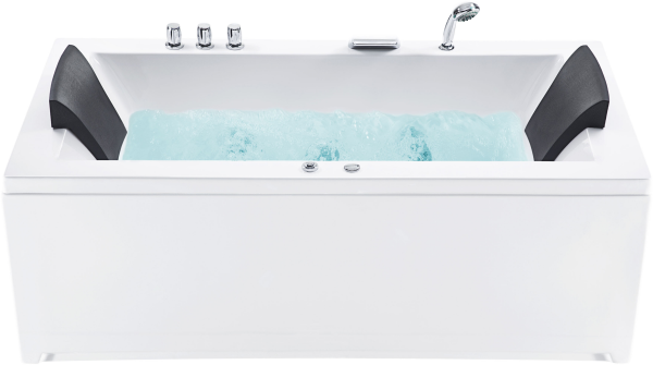 Whirlpool Badewanne weiß mit LED links 183 x 90 cm VARADERO