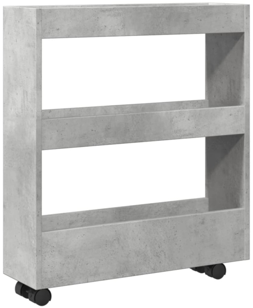 vidaXL Aufbewahrungswagen Schmal 3 Etagen Betongrau Holzwerkstoff 855244