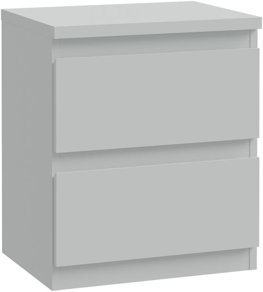Forte EDMORE Kommode 40 45, moderner Nachttisch mit 2 Schubladen, Beistelltisch, Holzwerkstoff, Secret Grey, 41,8 cm breit x 49,3 cm hoch x 32,2 cm tief Bild 3
