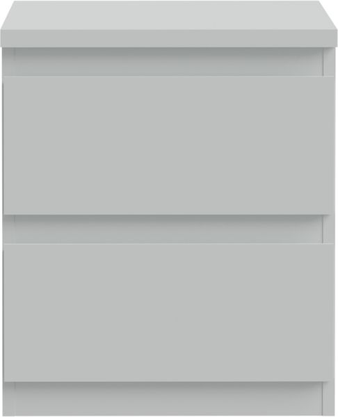 Forte EDMORE Kommode 40 45, moderner Nachttisch mit 2 Schubladen, Beistelltisch, Holzwerkstoff, Secret Grey, 41,8 cm breit x 49,3 cm hoch x 32,2 cm tief Bild 2