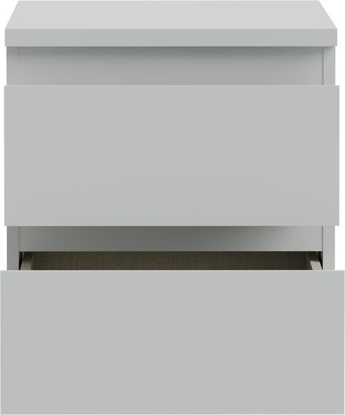 Forte EDMORE Kommode 40 45, moderner Nachttisch mit 2 Schubladen, Beistelltisch, Holzwerkstoff, Secret Grey, 41,8 cm breit x 49,3 cm hoch x 32,2 cm tief Bild 4