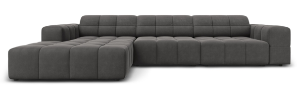 Micadoni Ecksofa Jennifer 4-Sitzer Links Samt Grau