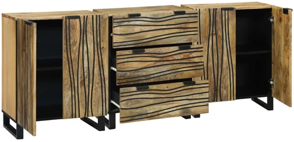 vidaXL Badezimmermöbel-Set mit Schubladen 3 pcs Braun Holzwerkstoff 3310041