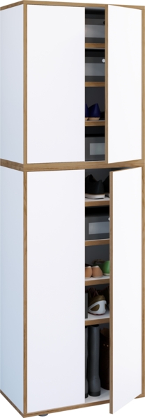 VCM Schuhschrank Salia 921029 Weiß B. 60 x H. 183 x T. 33 cm