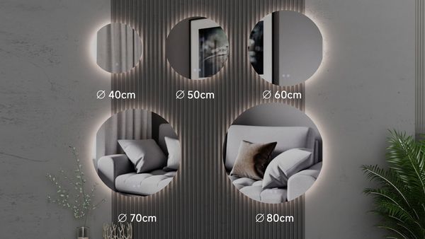welltime LED-Lichtspiegel Toledo rund, Spiegel mit LED Beleuchtung, Badspiegel, mit Anti-Fog Beschichtung