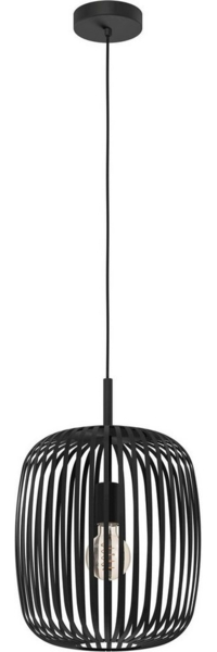 EGLO Hängelampe Romazzina, Esstisch Pendelleuchte 1-flammig, Esszimmerlampe aus Metall in Schwarz, Hängeleuchte mit E27 Fassung