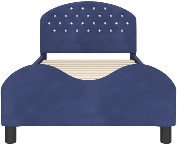 vidaXL Kinderbettgestell mit Kopfteil Polizeiblau 90 x 190 cm Samt 42011126 Bild 5